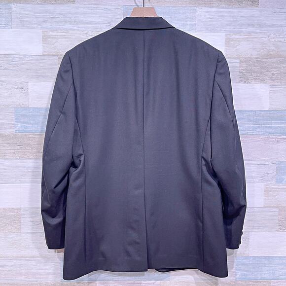 Jos A Bank Notch Collar Tuxedo Suit Black Mens 42R Jacket 36R Pleated Pants - Picture 6 of 12